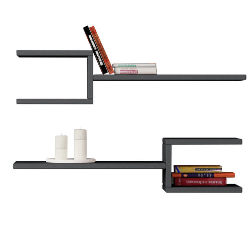 Raft de perete CATCH 2 bucăți 75 x 17 cm, Opțiuni culoare