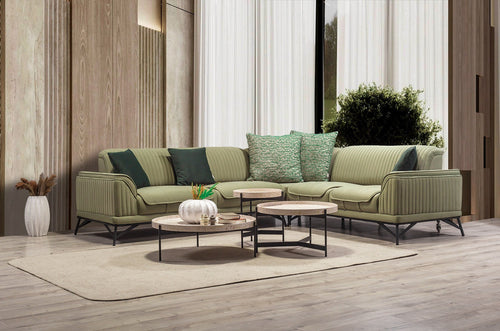 Colțar Extensibil 6 locuri MAGNUM 300 x 260 cm , material: Catifea, picioarelor: metal ,