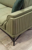 Colțar Extensibil 6 locuri MAGNUM 300 x 260 cm , material: Catifea, picioarelor: metal , din sus