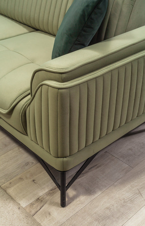 Colțar Extensibil 6 locuri MAGNUM 300 x 260 cm , material: Catifea, picioarelor: metal , din sus