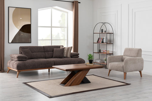 Canapea extensibilă 3 locuri CLAUDIA 240 cm, Opțiuni culoare - Maroom