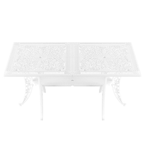 Masa fixa exterior alb SARDEGNA ergonomic și confortabil, ideal pentru terase, grădini, balcoane, cafenele și restaurante. Design elegant, material rezistent la intemperii, ușor de asamblat, protecție UV și durabilitate sporită.