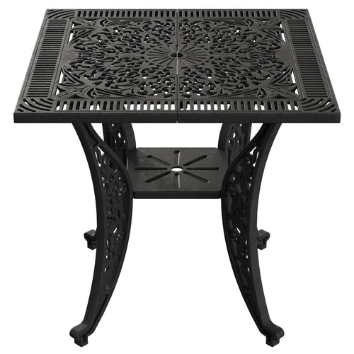 Masa fixa exterior negru SARDEGNA ergonomic și confortabil, ideal pentru terase, grădini, balcoane, cafenele și restaurante. Design elegant, material rezistent la intemperii, ușor de asamblat, protecție UV și durabilitate sporită.