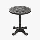 Mas_rotund_exterior_neagra_cu_picioare_de_leu_SARDEGNA,  evidențiind designul ergonomic, materialul durabil și structura rezistentă la intemperii. Ideal pentru spații exterioare precum terase, grădini și cafenele.