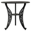 Masa fixa rotunda exterior negru SARDEGNA ergonomic și confortabil, ideal pentru terase, grădini, balcoane, cafenele și restaurante. Design elegant, material rezistent la intemperii, ușor de asamblat, protecție UV și durabilitate sporită.