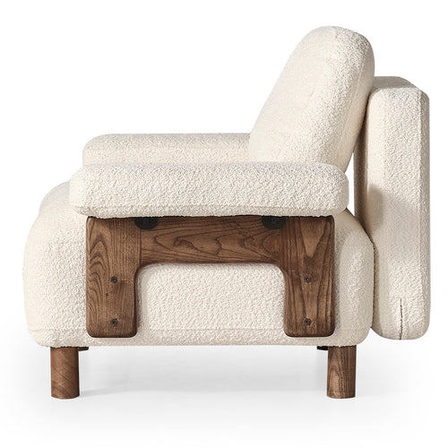 Fotoliu  LAVA  , Țesătură modernă și moale, picioarelor: Lemn  1   , din lateral