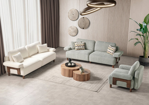 Canapea LAVA  , Țesătură modernă și moale, picioarelor: Lemn  2 canapea 1 fotoliu