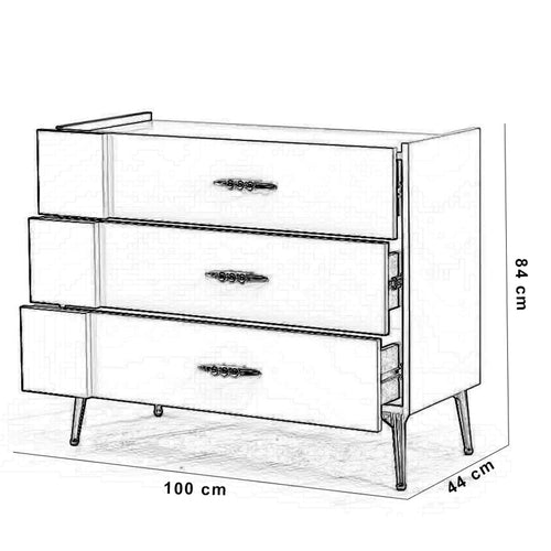 Comodă cu oglindă SHILA 3 sertare 100 x 84 cm - Maroom