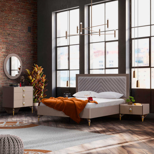 Comodă cu Oglindă VISTA 3 sertare 105 x 85 cm - Maroom