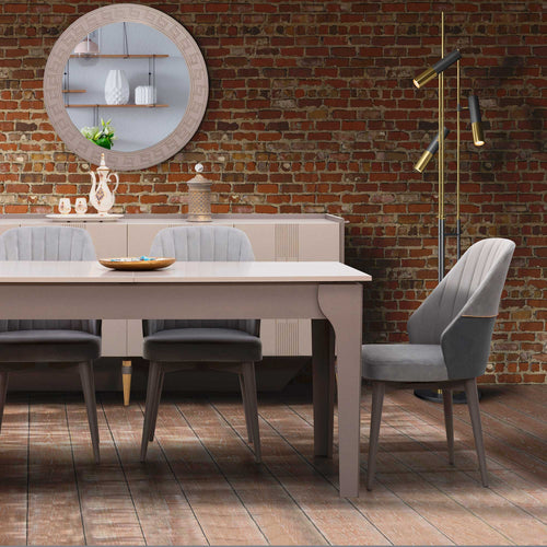 Set Masă extensibilă VISTA cu 6 scaune 170 ( 205 ) x 89 cm