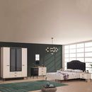 Comodă ORBIT cu oglindă 1 ușă 3 sertare 116 x 81 cm - Maroom