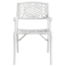 Scaun exterior RIMINI alb, design modern și ergonomic, realizat din material rezistent la intemperii. Perfect pentru spații exterioare, cu protecție UV și durabilitate sporită.