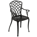 Scaun exterior negru PALERMO ergonomic și confortabil, ideal pentru terase, grădini, balcoane, cafenele și restaurante. Design elegant, material rezistent la intemperii, ușor de asamblat, protecție UV și durabilitate sporită.