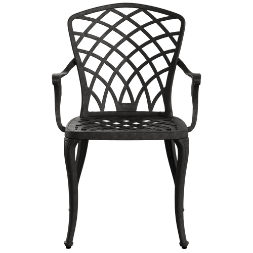 Scaun exterior PALERMO negru, design modern și ergonomic, realizat din material rezistent la intemperii. Perfect pentru spații exterioare, cu protecție UV și durabilitate sporită.