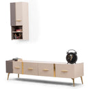 Set Comodă TV SHILA 2 rafturi 4 sertare 1 ușa 185 cm - Maroom