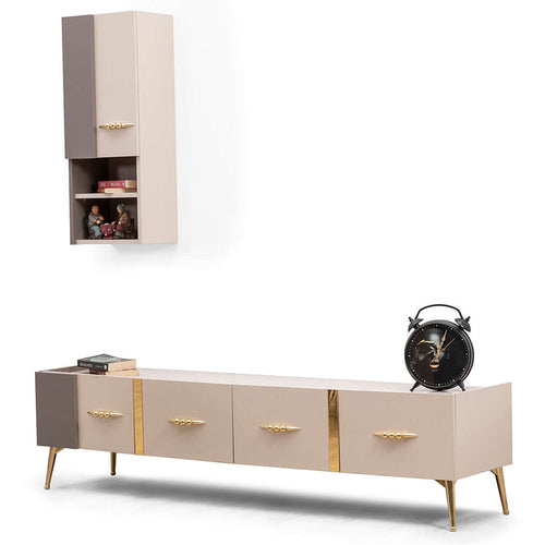 Set Comodă TV SHILA 2 rafturi 4 sertare 1 ușa 185 cm - Maroom