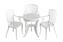 Set de mobilier exterior alb cu 3 scaune Palermo și o masă 60 cm, ideal pentru terase, grădini, cafenele și restaurante. Design elegant, material rezistent la intemperii, protecție UV și durabilitate sporită.