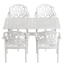 Set de mobilier exterior alb cu scaune stivuibile CAPRI și o masă, ideal pentru terase, grădini, cafenele și restaurante. Design elegant, material rezistent la intemperii, protecție UV și durabilitate sporită.