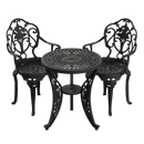 Set de mobilier exterior negru cu 2 scaune SICILY și o masă 60 cm, ideal pentru terase, grădini, cafenele și restaurante. Design elegant, material rezistent la intemperii, protecție UV și durabilitate sporită.