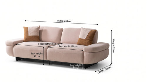 Canapea extensibilă  SALVA 3 locuri  240 cm, Opțiuni culoare 