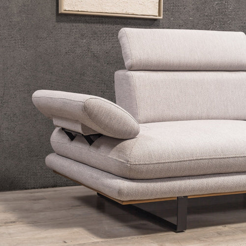 Colțar Extensibil 6 locuri TERRA 305 x 270 cm , Țesătură cu aspect de piele, Tipul picioarelor: Metal ,  detalie