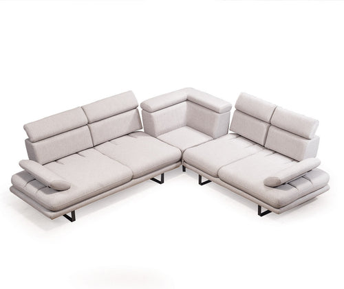 Colțar Extensibil 6 locuri TERRA 305 x 270 cm , Țesătură cu aspect de piele, Tipul picioarelor: Metal ,