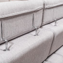 Colțar Extensibil 6 locuri TERRA 305 x 270 cm , Țesătură cu aspect de piele, Tipul picioarelor: Metal ,   detalie din spate