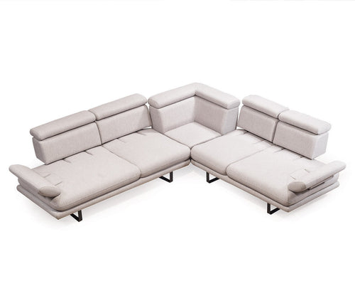 Colțar Extensibil 6 locuri TERRA 305 x 270 cm , Țesătură cu aspect de piele, Tipul picioarelor: Metal ,