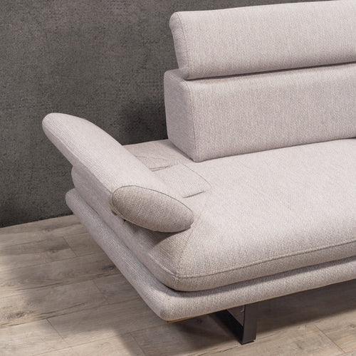 Colțar Extensibil 6 locuri TERRA 305 x 270 cm , Țesătură cu aspect de piele, Tipul picioarelor: Metal ,  detalie