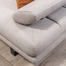 Colțar Extensibil 6 locuri TERRA 305 x 270 cm , Țesătură cu aspect de piele, Tipul picioarelor: Metal ,   detalie