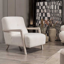 Fotoliu PANDA din textură modernă bouclepicioarelor lemn