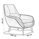 Fotoliu META 90 cm, Lemn masiv - Maroom