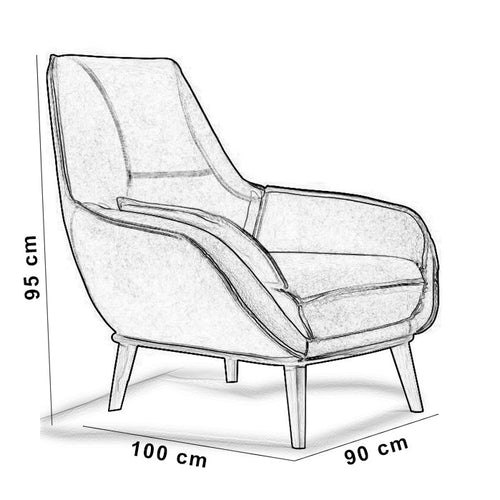 Fotoliu META 90 cm, Lemn masiv - Maroom