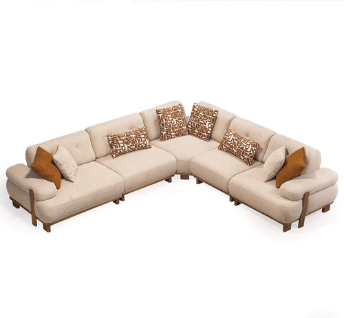 Colțar Extensibil PANDA 3+2 locuri 330 x 290 cm piciorele : lemn  textile  : tesatura ,  detaliu