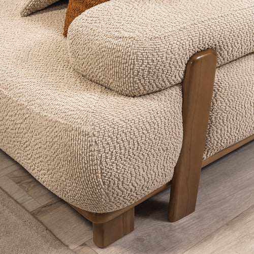 Colțar Extensibil PANDA 3+2 locuri 330 textil tesatura , piciorele din lemn  x 290 cm , detaliu