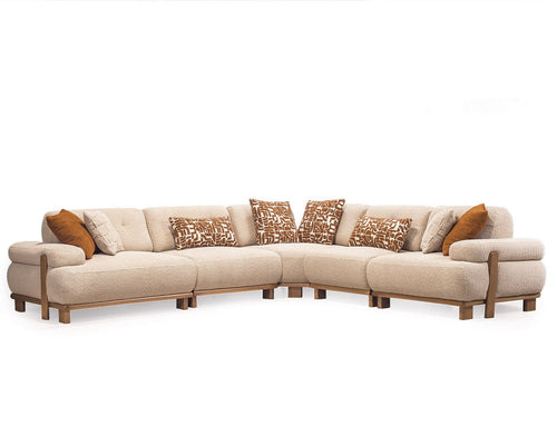 Colțar Extensibil PANDA 3+2 locuri 330 x 290 cm piciorele : lemn  textile  : tesatura 