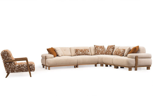 Colțar Extensibil PANDA 3+2 locuri 330 x 290 cm piciorele : lemn  textile  : tesatura  si fotoliu