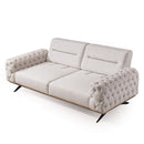 Canapea extensibilă 4 locuri HAVANA 265 cm, catifea țesătură aspect piele, Tipul picioarelor:Metal , extensibila detaliu