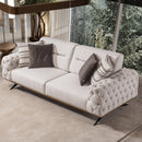 Canapea extensibilă 4 locuri HAVANA 265 cm, catifea țesătură aspect piele, Tipul picioarelor:Metal