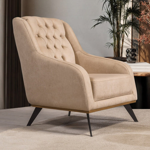 Fotoliu HAVANA 73 cm, catifea țesătură aspect piele, Tipul picioarelor:Metal