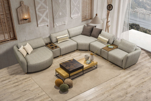 Colțar modulară RUBATO cu modul măsuța 375 x 325 cm, Opțiuni culoare