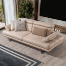 Canapea extensibilă TERRA, Țesătură cu aspect de piele, Tipul picioarelor: Metal ,