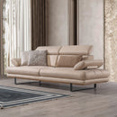 Canapea extensibilă TERRA, Țesătură cu aspect de piele, Tipul picioarelor: Metal ,