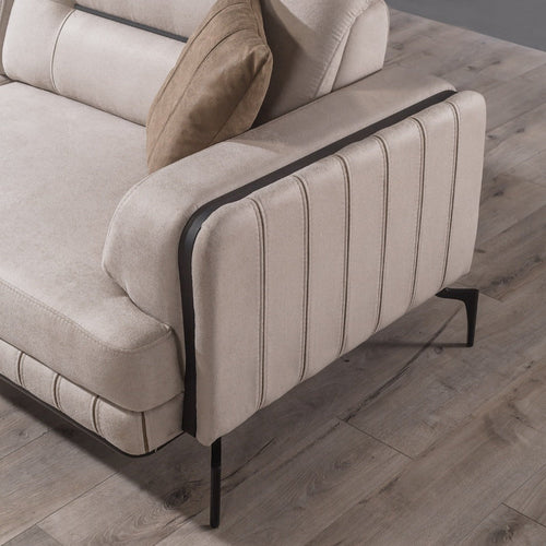 Canapea extensibilă 3 locuri PIANIST 227 cm, material:  țesătură , picioarelor;Metal, detalie