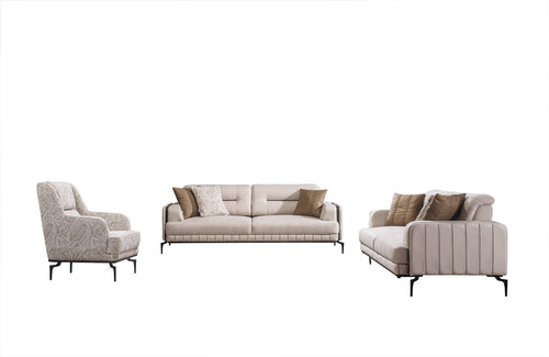 Canapea extensibilă 3 locuri PIANIST 227 cm, material:  țesătură , picioarelor;Metal, setul 2 canaple 1 fotoliu