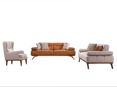 Fotoliu AVIVA fotoliu material Țesătură   , picioarelor: Lemn, 2 canapele 1 fotoliu