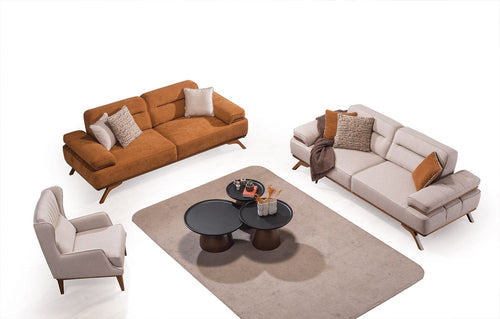 Canapea extensibilă 3 locuri AVIVA lemn picioare  textura Catifea    extensibila setul cu 2 canapea 1 fotoliu