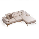 Colțar Extensibil 3+1 locuri cu șezlong AVIVA 265 x 190 cm, material: Catifea exclusivă, picioarelor: Lemn, din sus