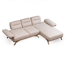 Colțar Extensibil 3+1 locuri cu șezlong AVIVA 265 x 190 cm, material: Catifea exclusivă, picioarelor: Lemn, detalie extensibila