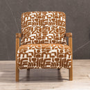 Fotoliu PANDA din textură modernă bouclepicioarelor lemn  cu desenat